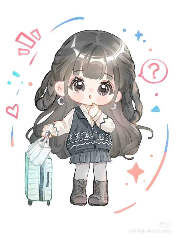 Ngộ nghĩnh anime chibi girl cute dễ vẽ 19