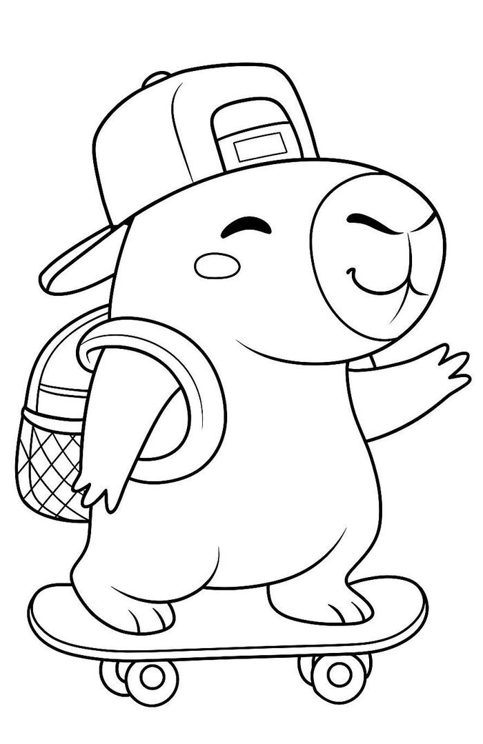 tranh tô màu capybara cute 42