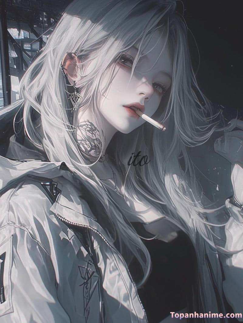 ảnh anime hút thuốc 34