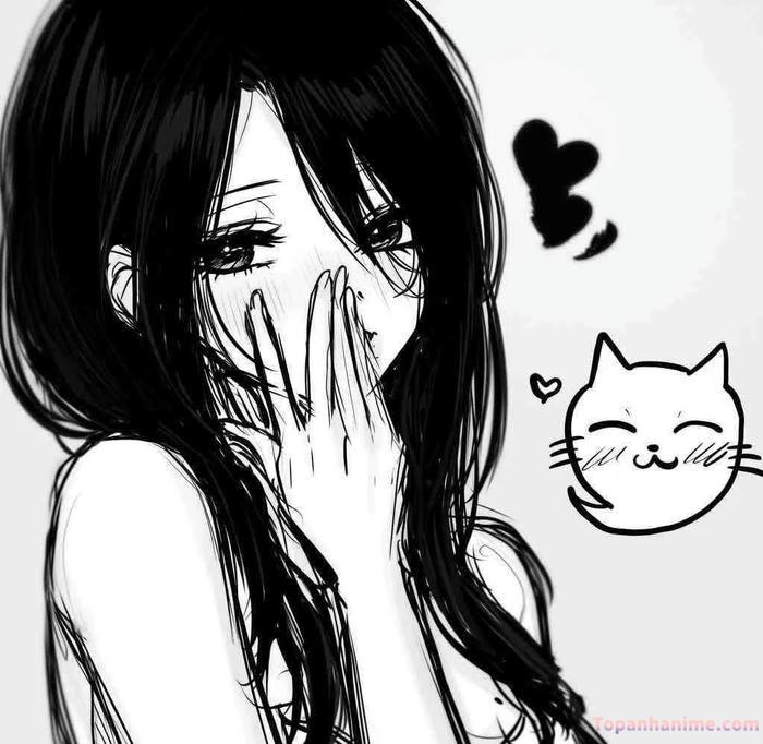 ảnh anime trắng đen 40