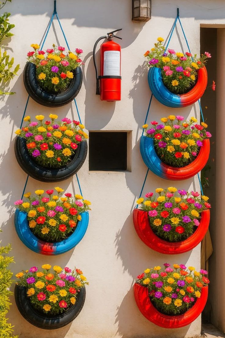 Trang Trí Lốp Xe Trồng Hoa 18