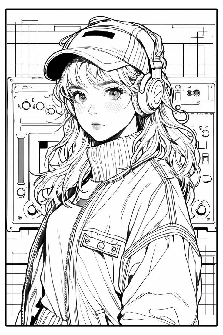 Tranh Tô Màu Anime Girl Ngầu 7