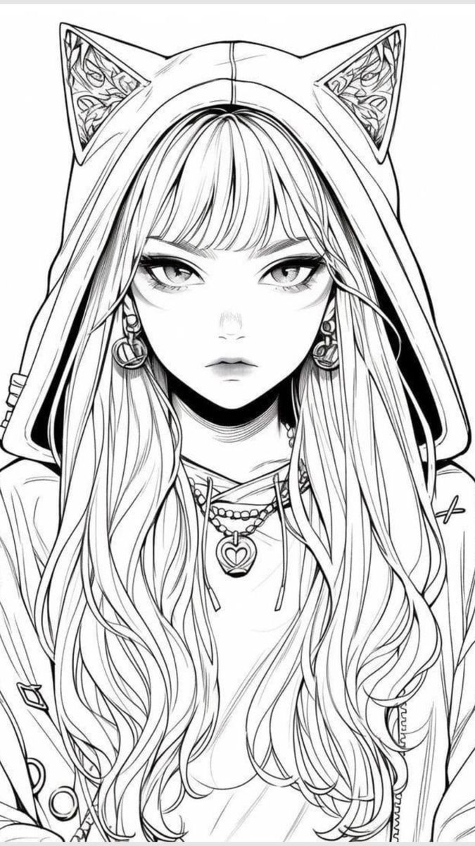 Tranh Tô Màu Anime Girl Ngầu 5