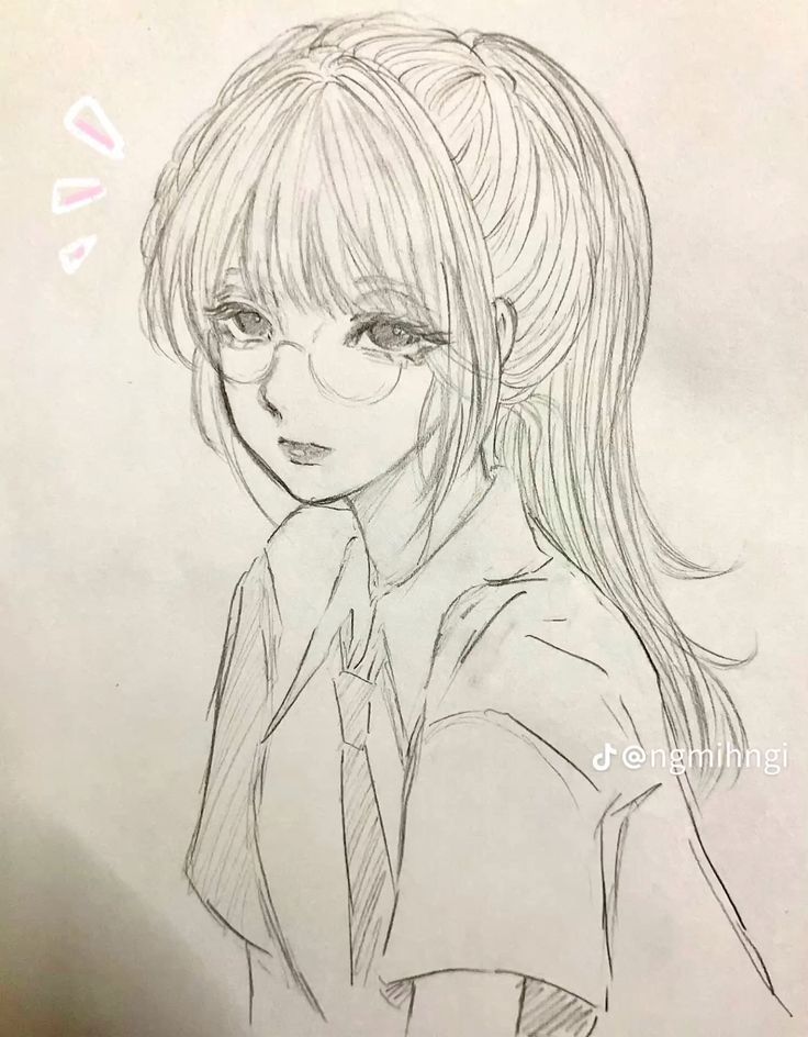 Vẽ Anime Nữ Đơn Giản 4