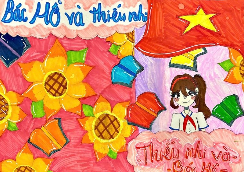 vẽ tranh Bác Hồ với thiếu nhi 20