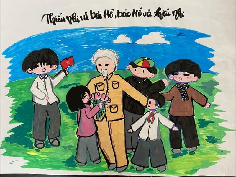 vẽ tranh Bác Hồ với thiếu nhi 28