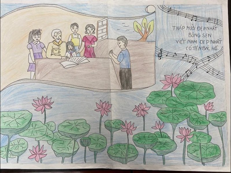 vẽ tranh Bác Hồ với thiếu nhi 36