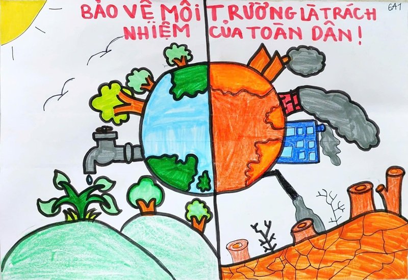 vẽ tranh bảo vệ môi trường 13