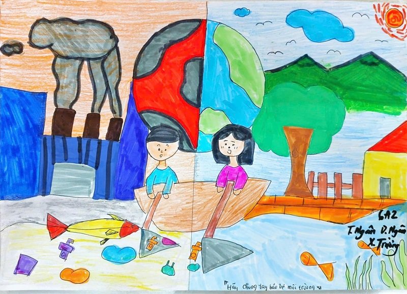 vẽ tranh bảo vệ môi trường 7